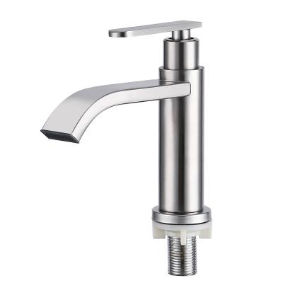 China Best Quality ODM Style Brush Nickel 304 Stainless Steel Wash Hand Basin Metered Modern Cold Water Faucets ODM Style for sale