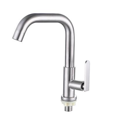 China Other Songbai Single Cold Water Saving Handle 304 Stainless Steel Long Neck Spout Water Qatar Sink Kitchen Faucet Mixer Tap for sale