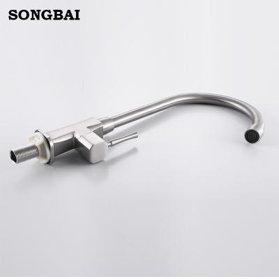 China Other Factory Price Ceramic Sink Water Faucet Cold Water Deck Mounted High Quality Deck Stainless Steel Kitchen Faucets for sale