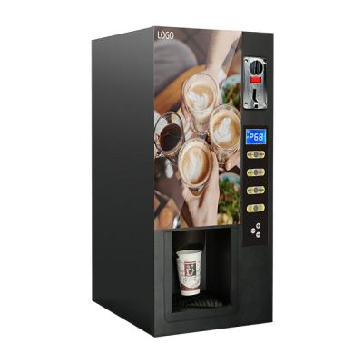 China Carbon Steel Coin Operate Hot Drink Dispenser 3 Hot Drinks Flavors for sale