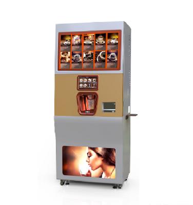 China Hotel Metro Station Mall Ground Coffee Fresh Milk Tea Freshly Brewed Coffee Vending Machine for sale