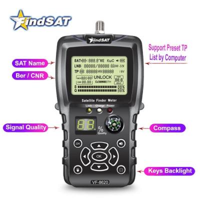 中国 Cheap Satellite Finder ( FindSAT  VF8620 ) TV Receiver Singal Meter 販売のため