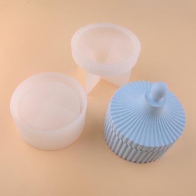 China Viable round jewelry box silicone mold for making resin jewelry storage boxes silicone mold for sale