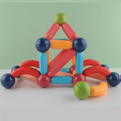 China Building Toy Popular Educational Stem Toys 3d Magnet Balls and Rods Set Kids Creative Flexible Magnetic Building Sticks and Balls for sale