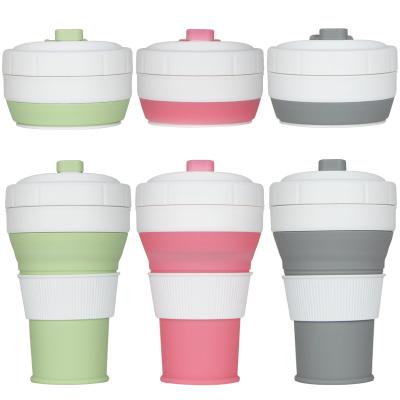 China WITH LID Reusable Travel Mugs Collapsible Silicone Coffee Mugs Custom Coffee Mug for sale