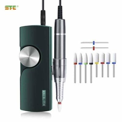 China Nail Art Designs 35000rpm Rechargeable Brushless Cuticle Ceramic Nail Drill Bit Machine for sale