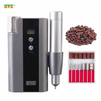 China Nail Art Designs Carbide Metal Bit Rechargeable Professional Portable Nail Drill for sale