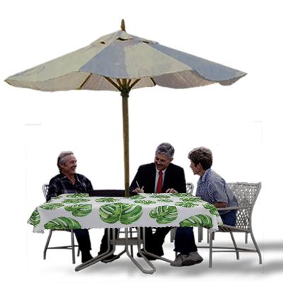 China Outdoor Umbrella Waterproof Tablecloth Table Cloth With Washable Umbrella Hole Table Cover for sale