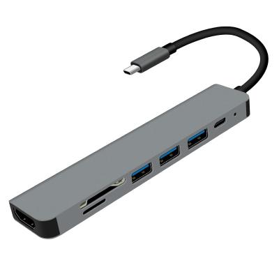 Chine Appareils électroniques 7 multifonctionnels dans 1 hub d'Usb C avec Usb 3,1 type dock de 7 ports de 4k@30hz TVHD de hub de C à vendre