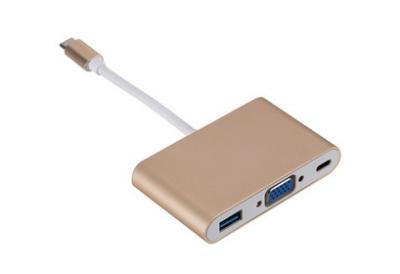 중국 Macbook Gold Ultra Thin Powered 10Gbps 3 In 1 USB C HUB OEM / ODM 판매용