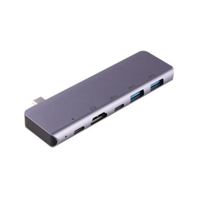 Cina Grigio 5 in 1 Tipo C 3.0 Powered Usb Hub Per Macbook Pro in vendita