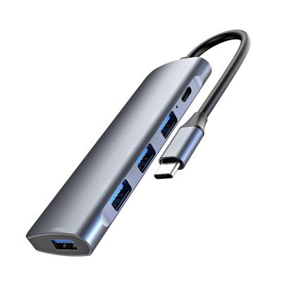 Chine Gris 5 dans 1 type multiple HUB masculin d'USB 3,0 d'adaptateur à vendre