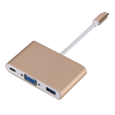 중국 MacBook Gold Ultra Thin Powered 10Gbps 3 In 1 USB C HUB 판매용