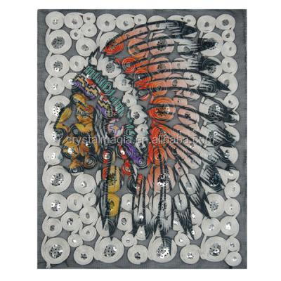 China custom design 3D indian rhinestone sequin applique for t-shirt decoration for sale