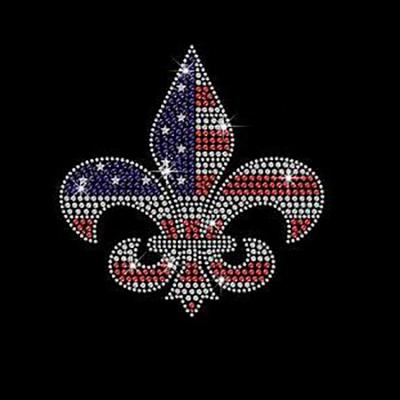 China Flatback Design New Orleans Saints Rhinestone Free Iron On Transfer for sale