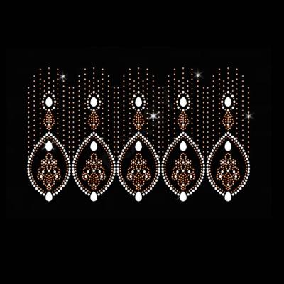 China Popular Bling African Print Flatback Flower Rhinestone Transfer Pattern For Garment for sale