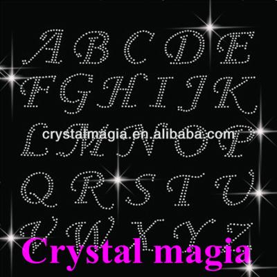 China Flatback alphabet fonts design hotfix rhinestone patterns for sale