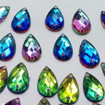 China Wholesale Flatback Teardrop Sew On Acrylic Rhinestone For Dress for sale