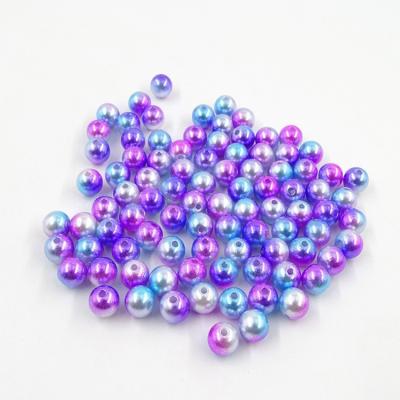 China DIY Jewelry Making Rainbow Color ABS Round Bead Loose Round Bead With Hole for sale