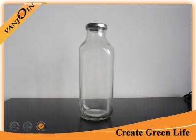 China 1 Liter French Square Glass Bottle With Cap , Beverage or Milk Glass Drink Bottles and Jars for sale