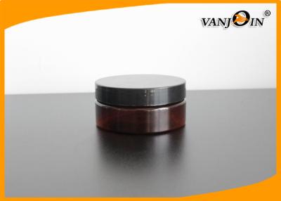 Chine Pot crème en plastique d'ANIMAL FAMILIER foncé de l'ambre 150ml avec le couvercle à visser noir de pp, pots cosmétiques en plastique à vendre