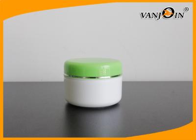 China Empty Round 140ml Plastic Cream Jar with Green Lids for Skin Care Cream Packaging for sale