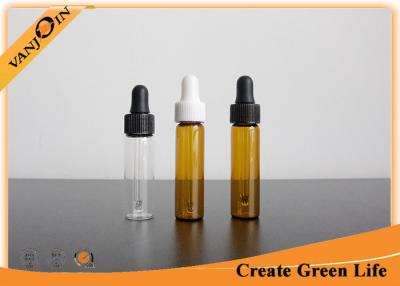 Chine Mini petites fioles 5ml en verre ambres avec le chapeau en plastique de compte-gouttes pour les huiles essentielles à vendre