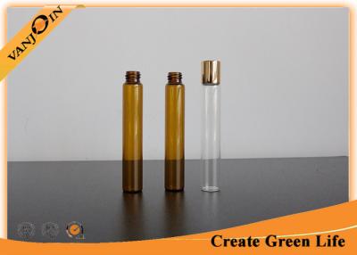 China Aangepaste 10ml Amber Kleine Glasflesjes met Plastic Schroefdeksel voor Etherische oliën Te koop