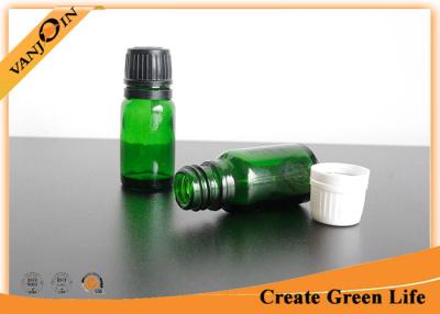 China 10ml Reusable Green Colored Essential Oil Glass Bottles Wholesale With Dropper Cap for sale