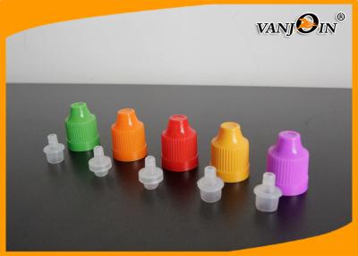 China Colorful Short Thin Tip Plastic Lids for E-cigarette Bottle , Tamperproof Caps for E-liquid Bottles for sale