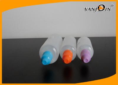 China 10ml 20ml HDPE Child-Proof White Plastic E-liquid Squeeze Bottle With Colorful Mid Height Cap for sale