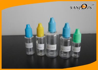 China Plastic Clear Small E-cig Liquid Bottles / Empty E Juice Bottles with PET HDPE for sale