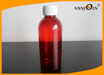 China 200ml de amber Vloeibare Plastic de Geneeskundeflessen van de HUISDIERENapotheek/behaalden Stroopfles met Deksel een diploma Te koop