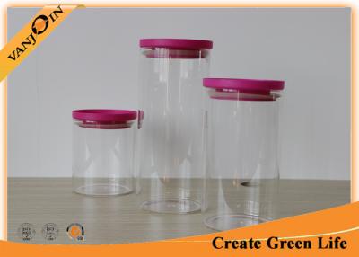 China Plastic Cork Cap Tubular Cylinder Glass Storage Jars With Lids Custom for sale