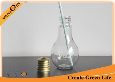 China Screw Cap 400ml Empty Glass Light Bulb Jar With Custom Logo Printing for sale