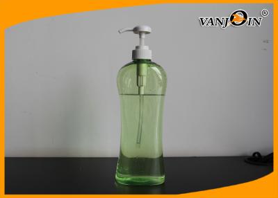 China Light Green 1000ml Plastic Cosmetic Bottles ,  1L PET Lotion Bottle for sale