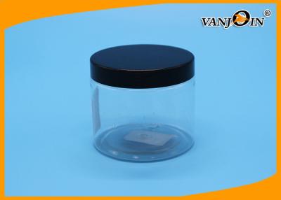 Chine pot en plastique de sucrerie de pot de nourriture d'ANIMAL FAMILIER large rond de la bouche 360ML avec le couvercle noir à vendre