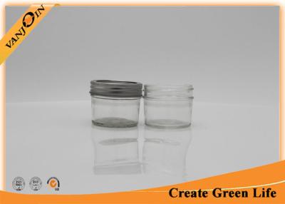 China Cake Riund Shape Clear 4oz  Eco Mason Glass Jars With Tinplate Cap for sale