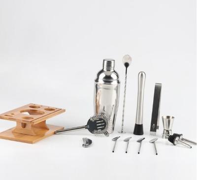 China Cocktail Shaker Set Stainless Steel Cocktail Shaker Bottle Mixer Drink Bartender Browser Kit Bars Set Tools for sale