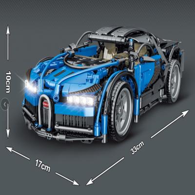 China Construction Toy New Arrival Mork 1:14 Blue Bugatti Model Car Small Building Blocks Diy Toys Compatible With All Legoing Toys For Kids for sale