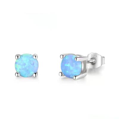 China Winter sale new style CLASSIC hot imagination blue starry Opal Korean version of exquisite girl's earrings four-claw sky for sale