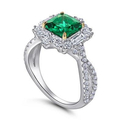 China High Quality Noble Gorgeous Environmentally Friendly Diamond Ring Green Ring Jewelry Ladies Birthday Diamond Ring for sale