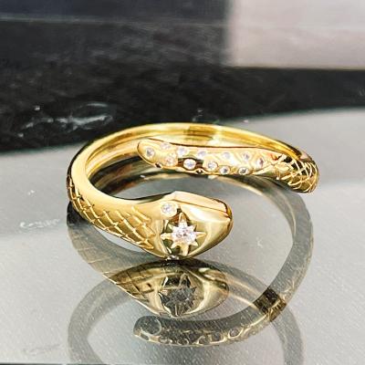 China Best Selling CLASSIC Women Shine Ring Graduation Gift Jewelry Unique Snake Shape Rings For Ladies for sale