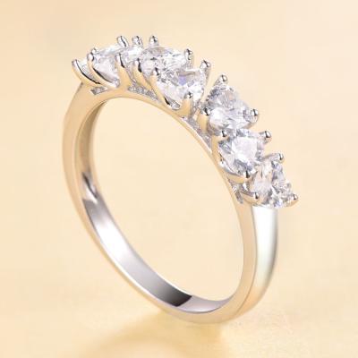 China Creative Diamond Ring Manufacturers Zircon Ring Heart S925 Sterling Silver Wholesale Wedding Ring for sale