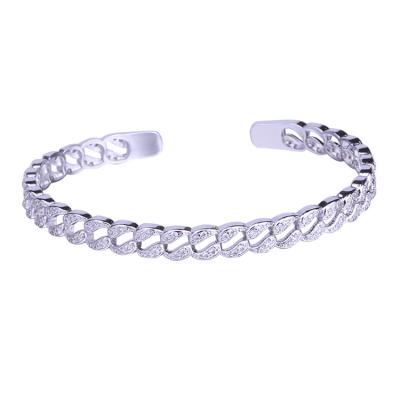 China CLASSIC Silver Woman Hand Bracelet With Heavy Charm Hip Hop Bangle Jewelry For Boy Women Party for sale