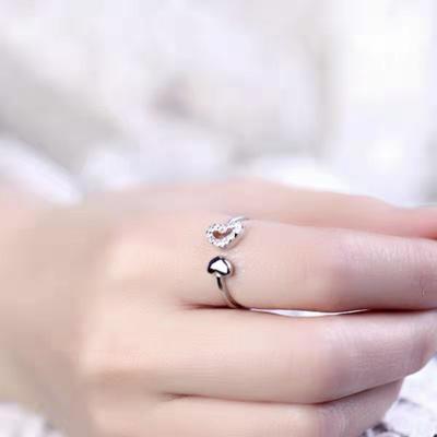 China New Fashionable Cute Niche Design Love Engagement Ring Girlfriend Girlfriend Student Diary 925 Sterling Silver Ring for sale