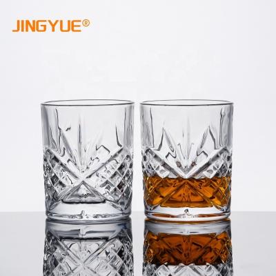 China New Wholesale Old-fashioned Thick Bottom Glass Classic/Postmodern Whiskey Glass 310ml Crystal Liquor Cocktail Tasting Rock Whiskey Tumbler for sale