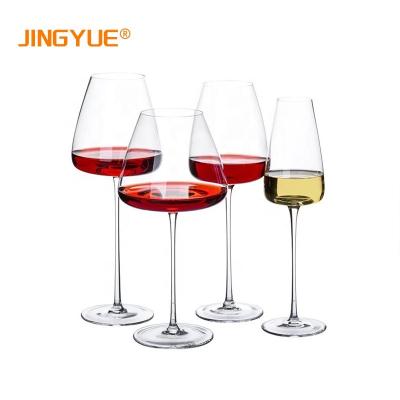 China Ultra-thin Blown Art Red Wine Glass Big Belly Tasting Cup Crystal Clear Burgundy Bordeaux Goblet Hand Made 500-600ml Modern for sale