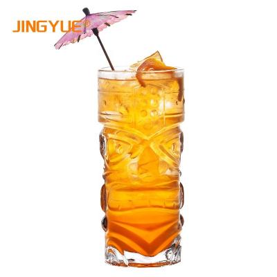 China Wholesale Party Tiki Cocktail Glass Bar Crystal Tiki Glass Sublimation Hawaii Stylish Totem Safe Custom Pacific Decorative Design for sale