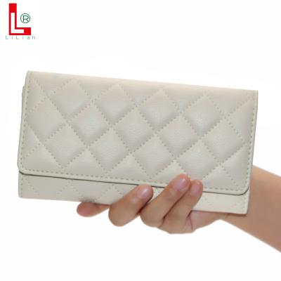 China 2020 Waterproof PVC Leather Wallet For Women Fashion Snap Button White Cover Waterproof Cash Money And Phone Coins Cards Purse for sale